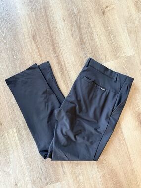 Greg Norman Collection Men's Black Golf Pants - Sleek Flat Front